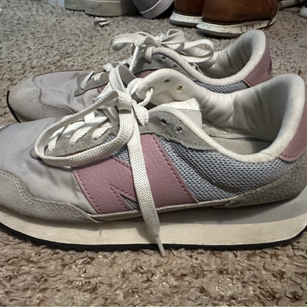New Balance Pink and Gray Retro Sneakers